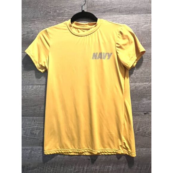 New Balance Yellow Womens Navy T-Shirt Size Small - Picture 1 of 4